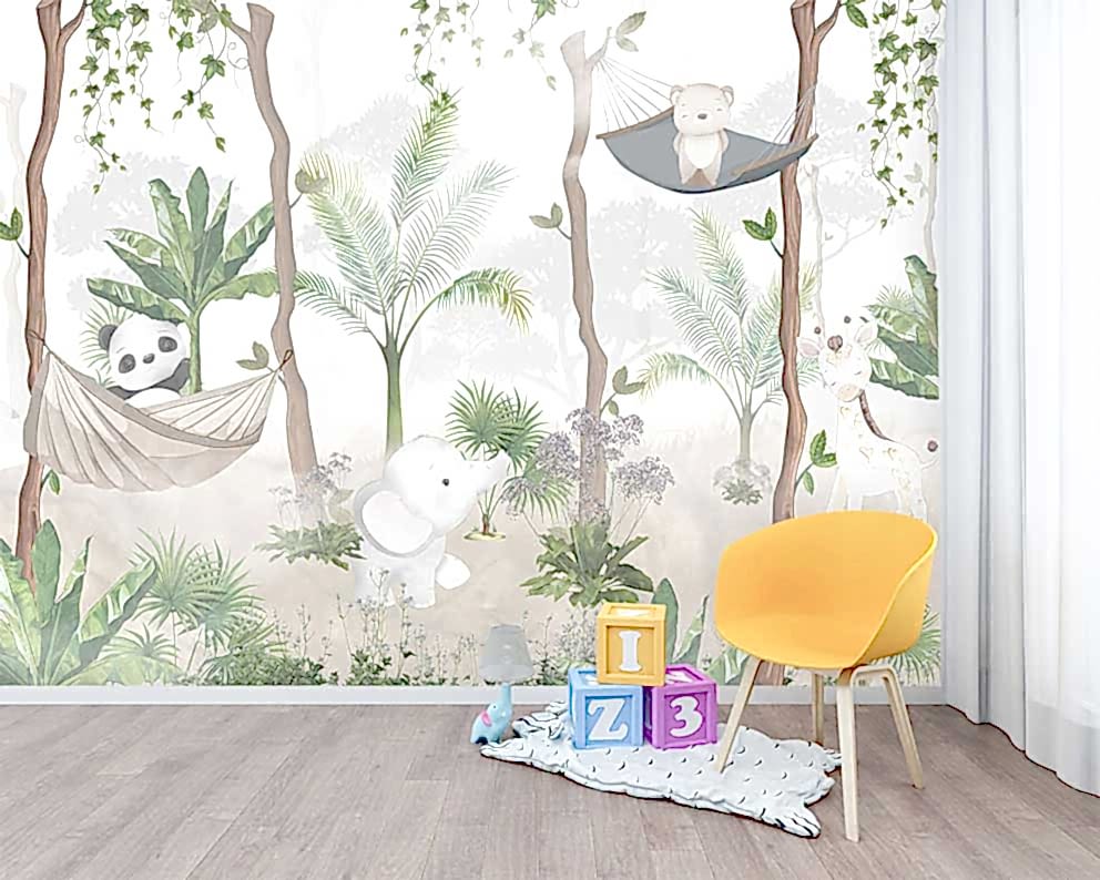 Orman Macerası Temalı Duvar Kağıdı - Çocuk Odası İçin Eğlenceli ve Doğa Dostu Tasarım