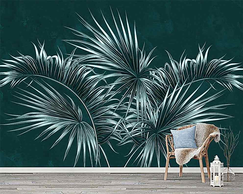 Tropikal Palmiye Yaprakları Duvar Kağıdı