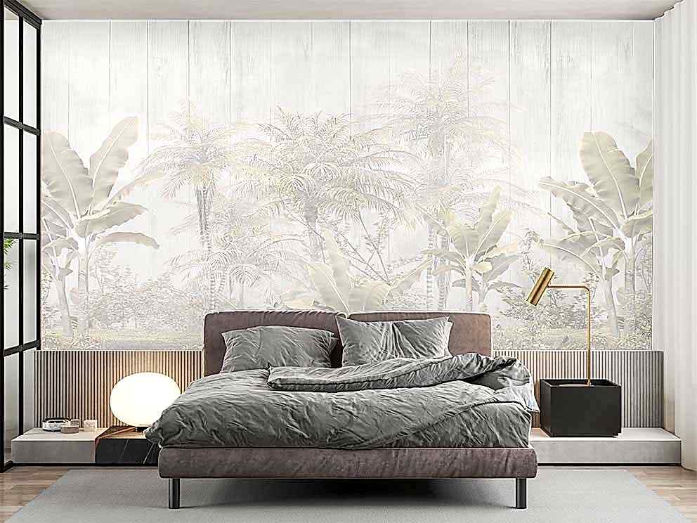 Tropikal Orman Desenli Duvar Kağıdı