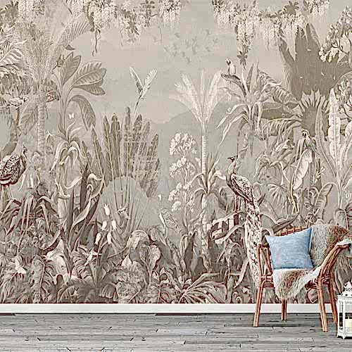 Sanatsal Orman Sahnesi Duvar Kağıdı – Doğanın Zarafetini Evinize Taşıyın