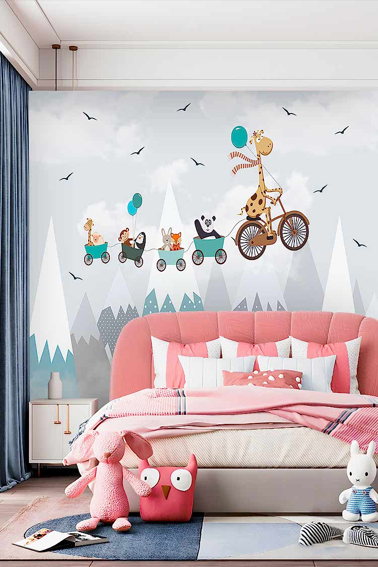 Eğlenceli Gergedanlı Hayvanlar Duvar Kağıdı - Görsel 2