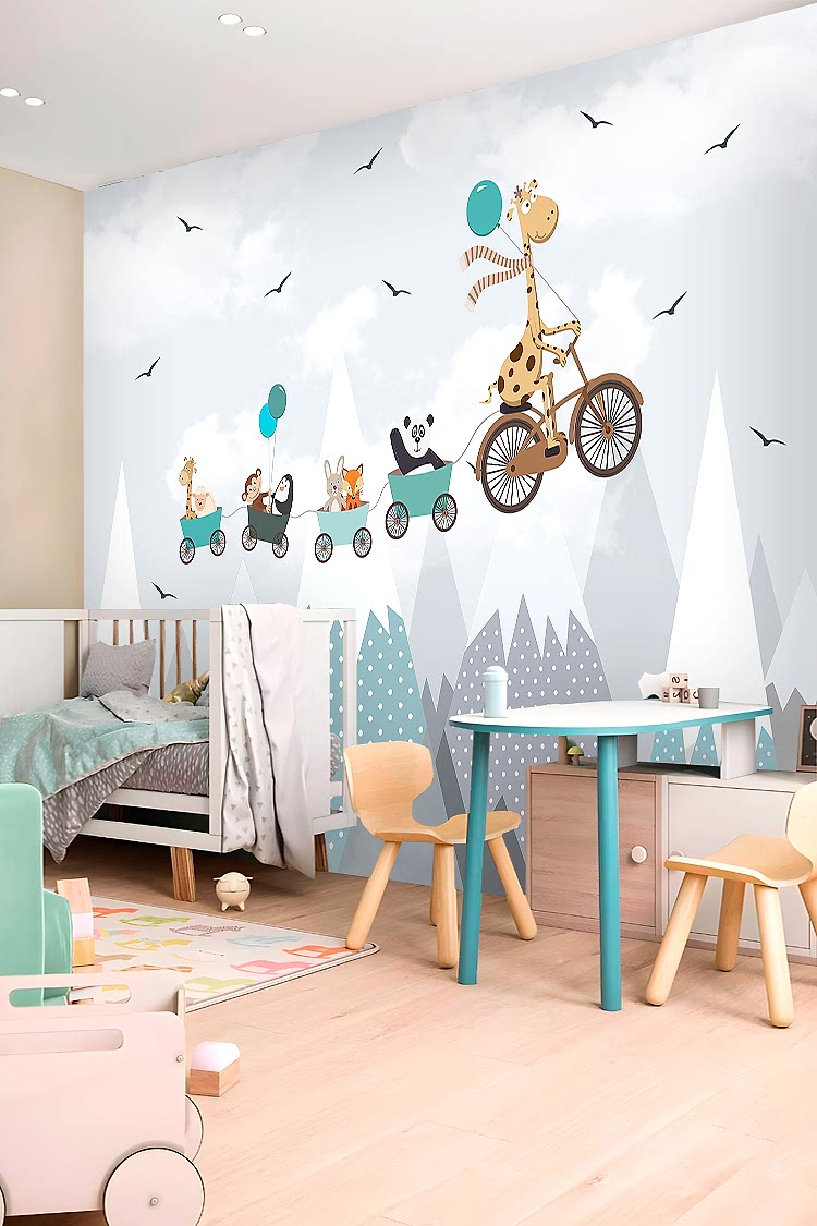 Eğlenceli Gergedanlı Hayvanlar Duvar Kağıdı - Görsel 4