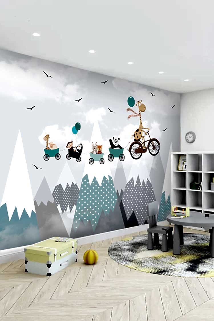 Eğlenceli Gergedanlı Hayvanlar Duvar Kağıdı - Görsel 5