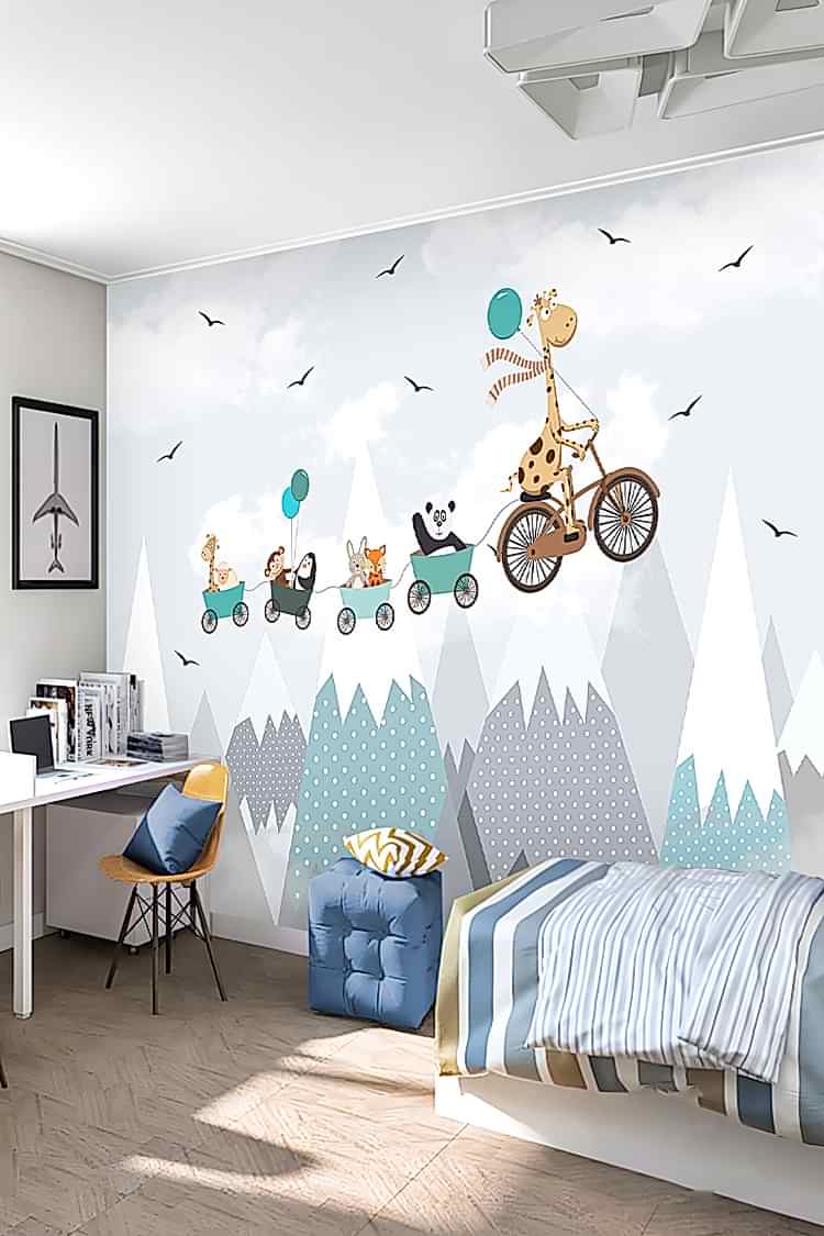 Eğlenceli Gergedanlı Hayvanlar Duvar Kağıdı - Görsel 6