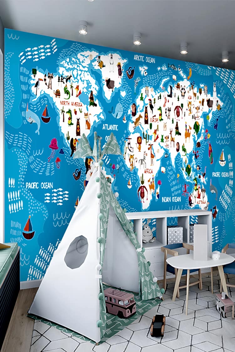 Dünya Haritası Duvar Kağıdı - Görsel 5