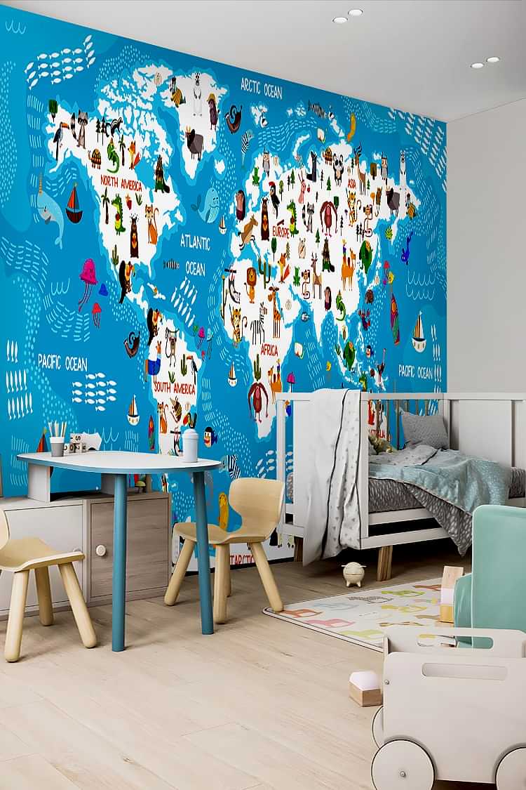 Dünya Haritası Duvar Kağıdı - Görsel 3