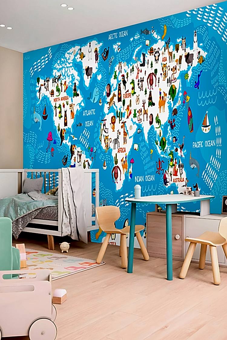 Dünya Haritası Duvar Kağıdı - Görsel 4