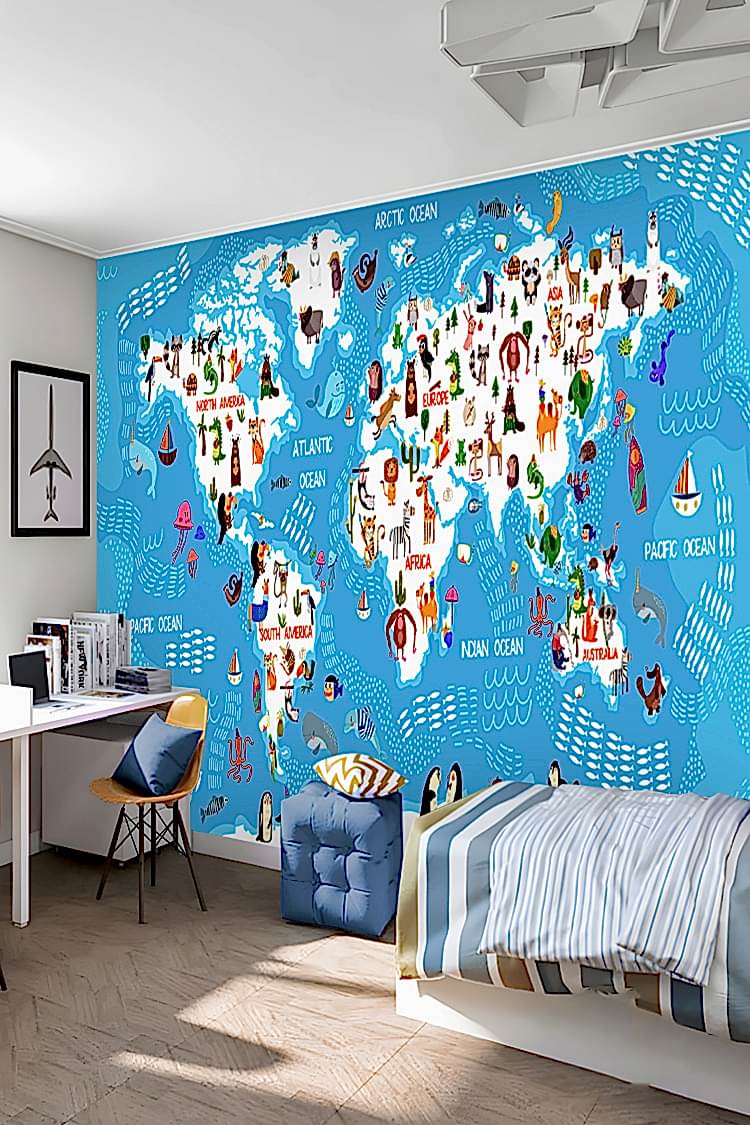 Dünya Haritası Duvar Kağıdı - Görsel 6