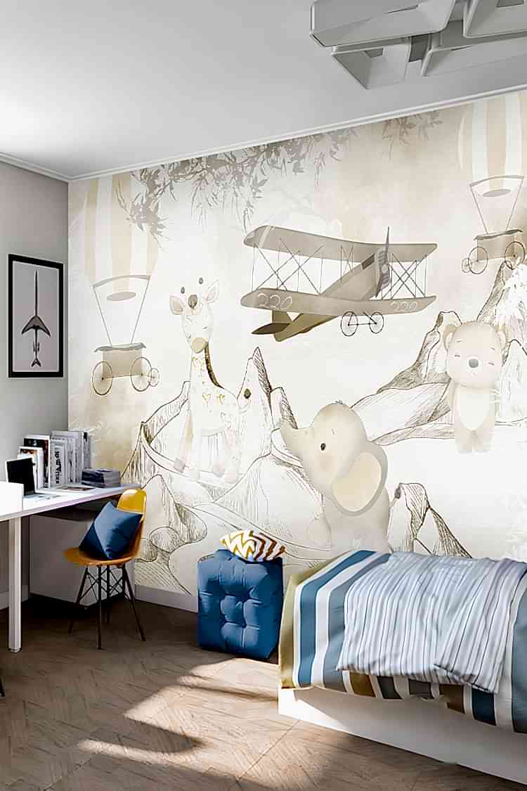 Pastel Uçan Balonlar ve Hayvanlar Duvar Kağıdı