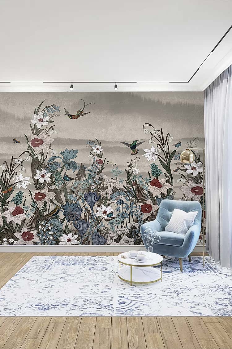 Çiçekli Bahar Temalı Duvar Kağıdı - Görsel 3