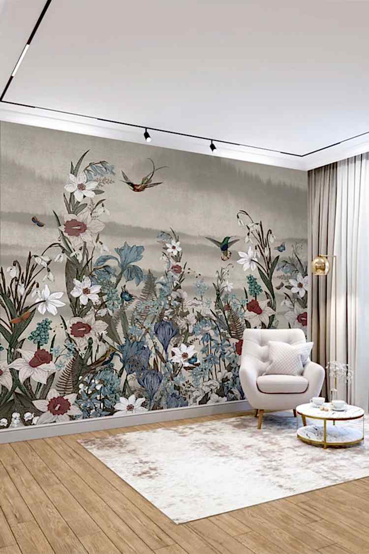 Çiçekli Bahar Temalı Duvar Kağıdı - Görsel 4