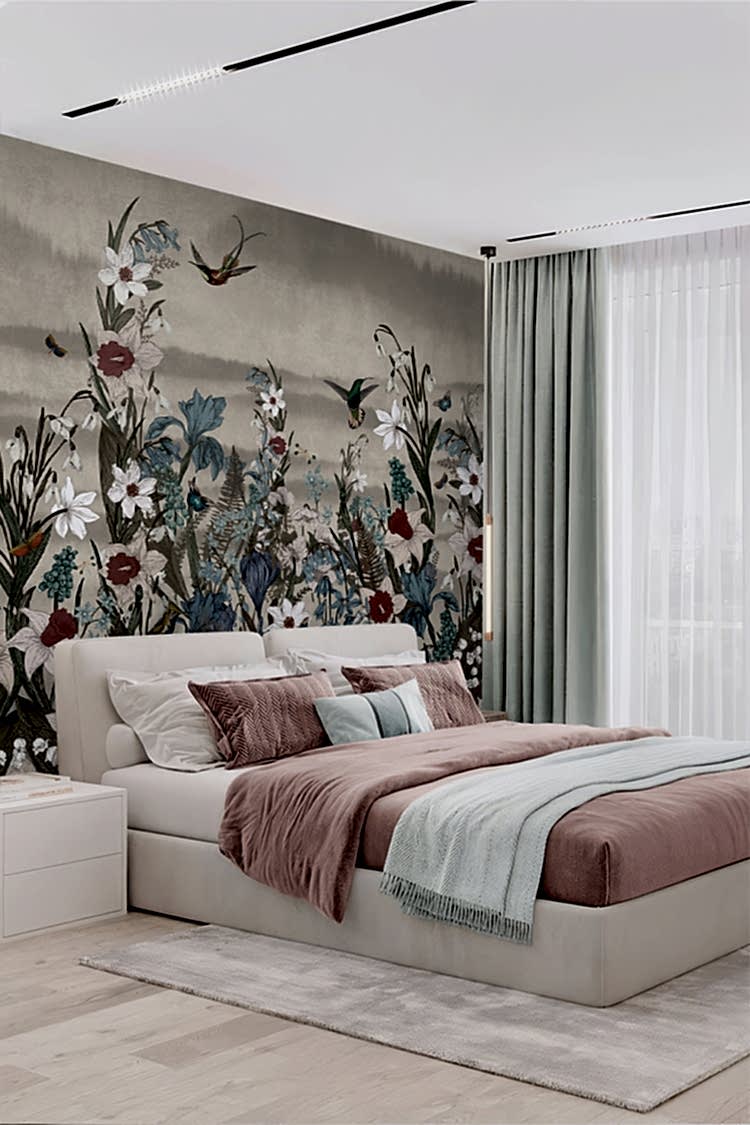 Çiçekli Bahar Temalı Duvar Kağıdı - Görsel 5