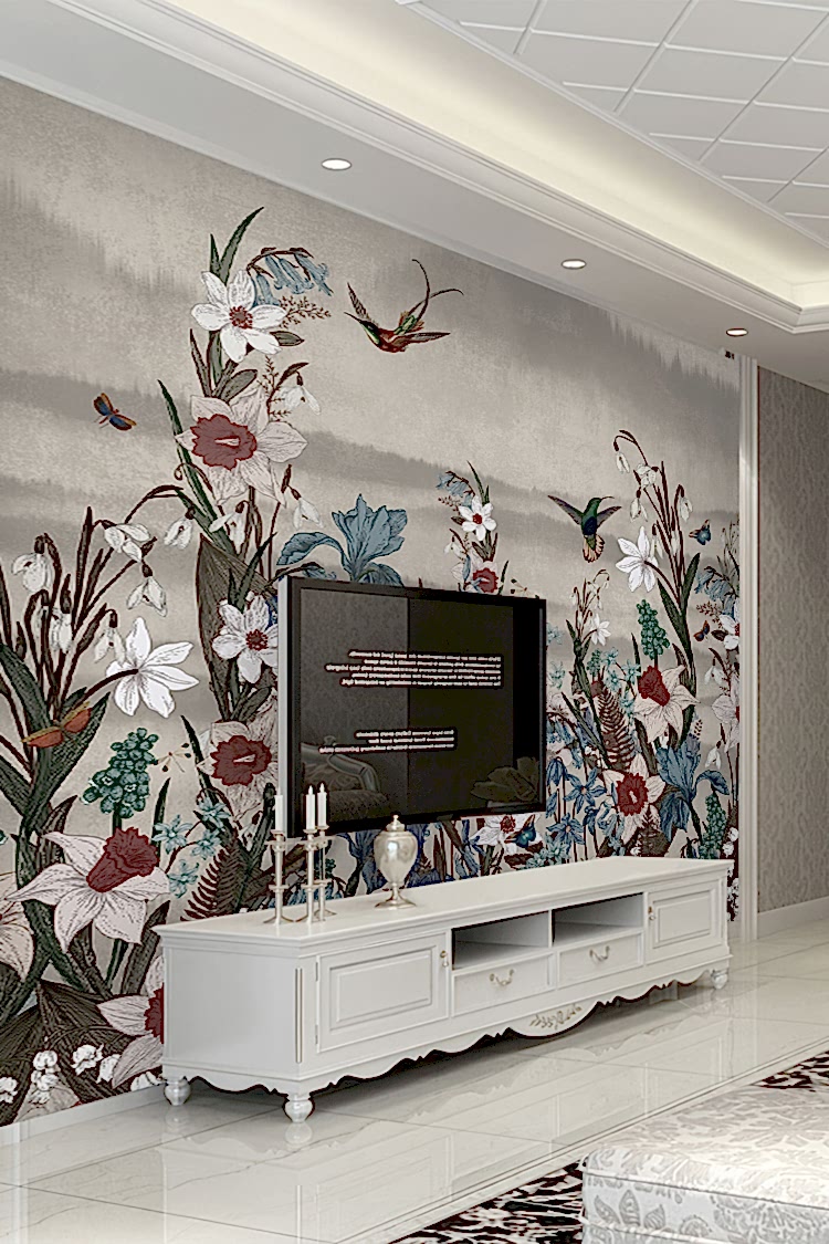 Çiçekli Bahar Temalı Duvar Kağıdı - Görsel 6