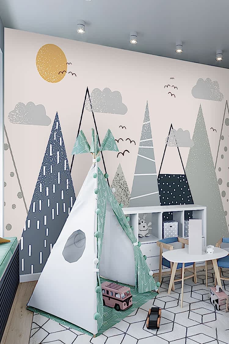 Minimalist Dağ Manzarası Duvar Kağıdı - Görsel 5