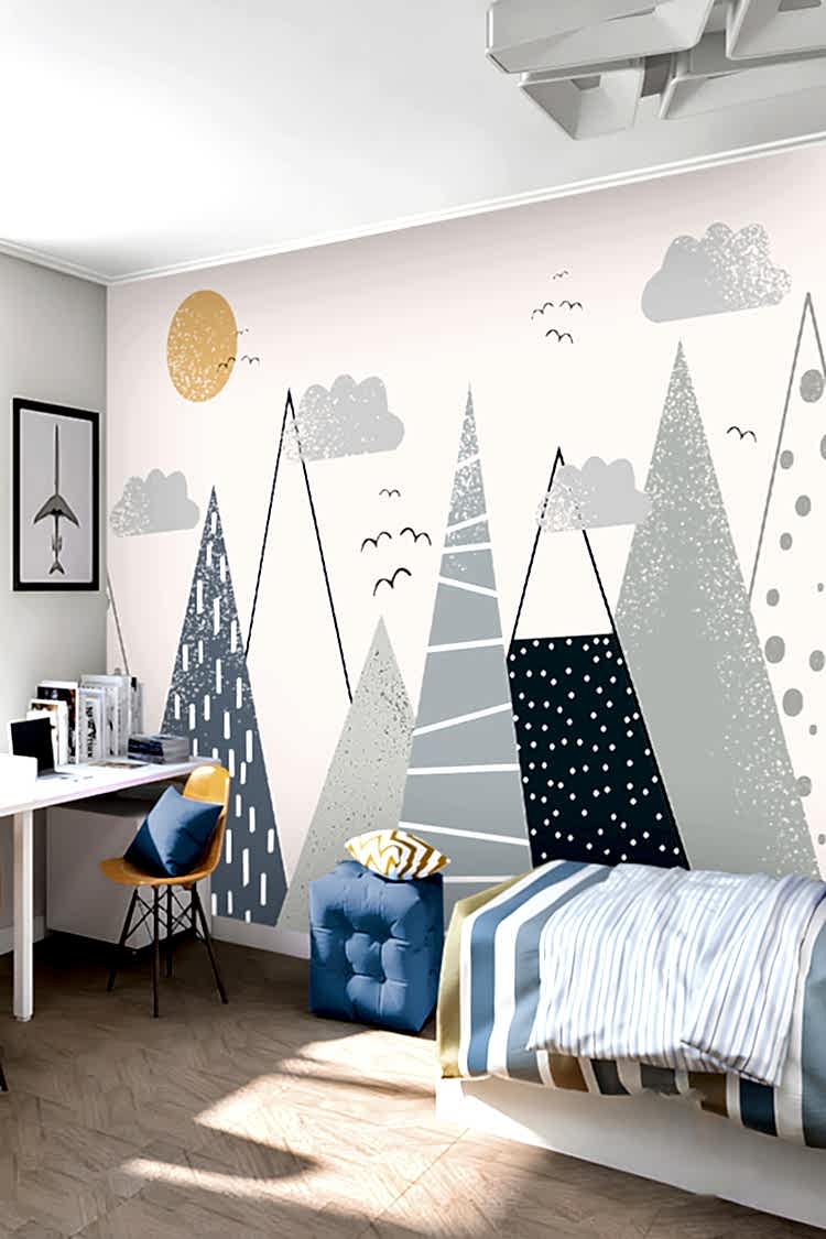 Minimalist Dağ Manzarası Duvar Kağıdı - Görsel 6