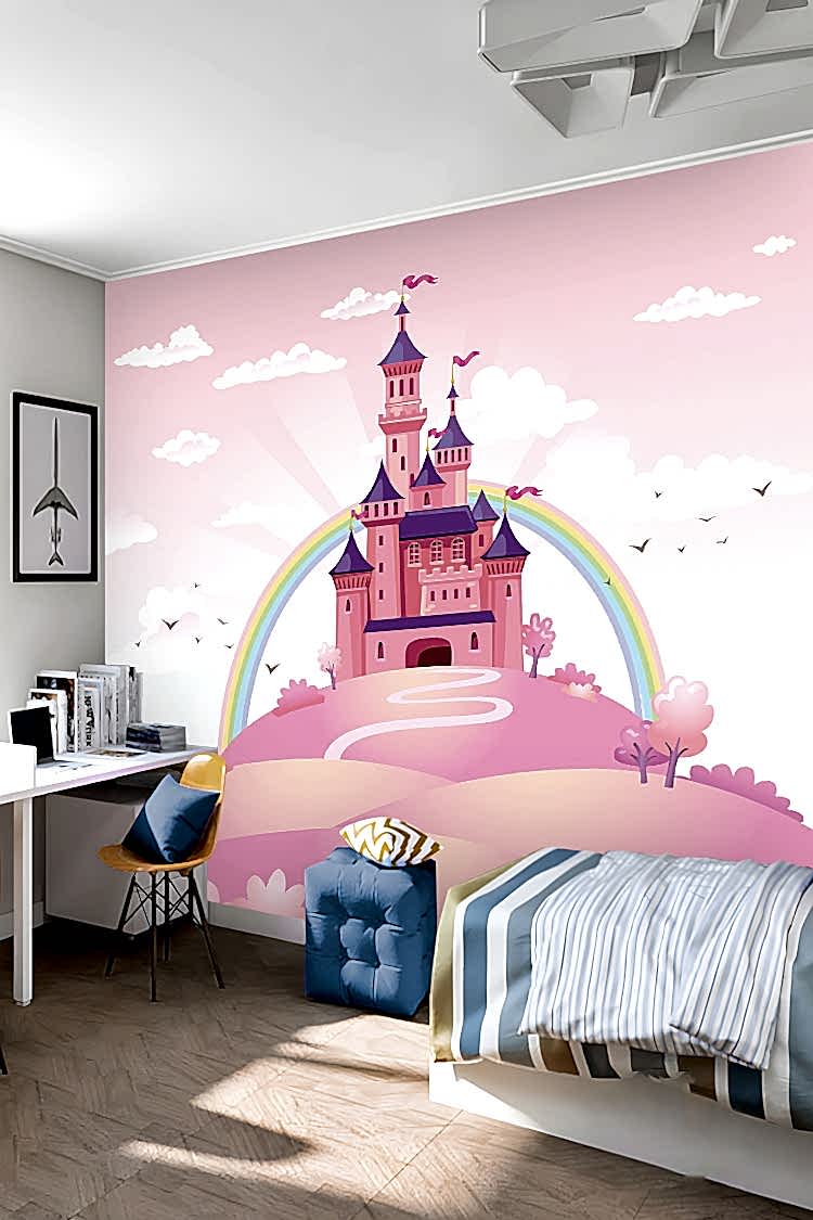 Prenses Sarayı ve Gökkuşağı Temalı Duvar Kağıdı - Görsel 6
