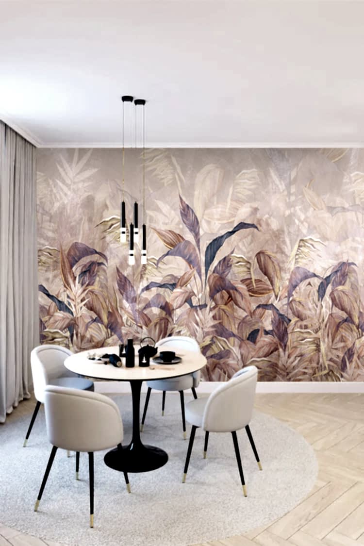 Pastel Bitki Deseni Duvar Kağıdı - Görsel 5