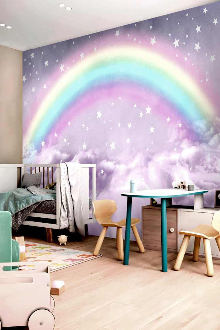 Gökkuşağı Temalı Duvar Kağıdı - Görsel 3