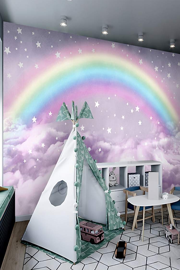 Gökkuşağı Temalı Duvar Kağıdı - Görsel 4