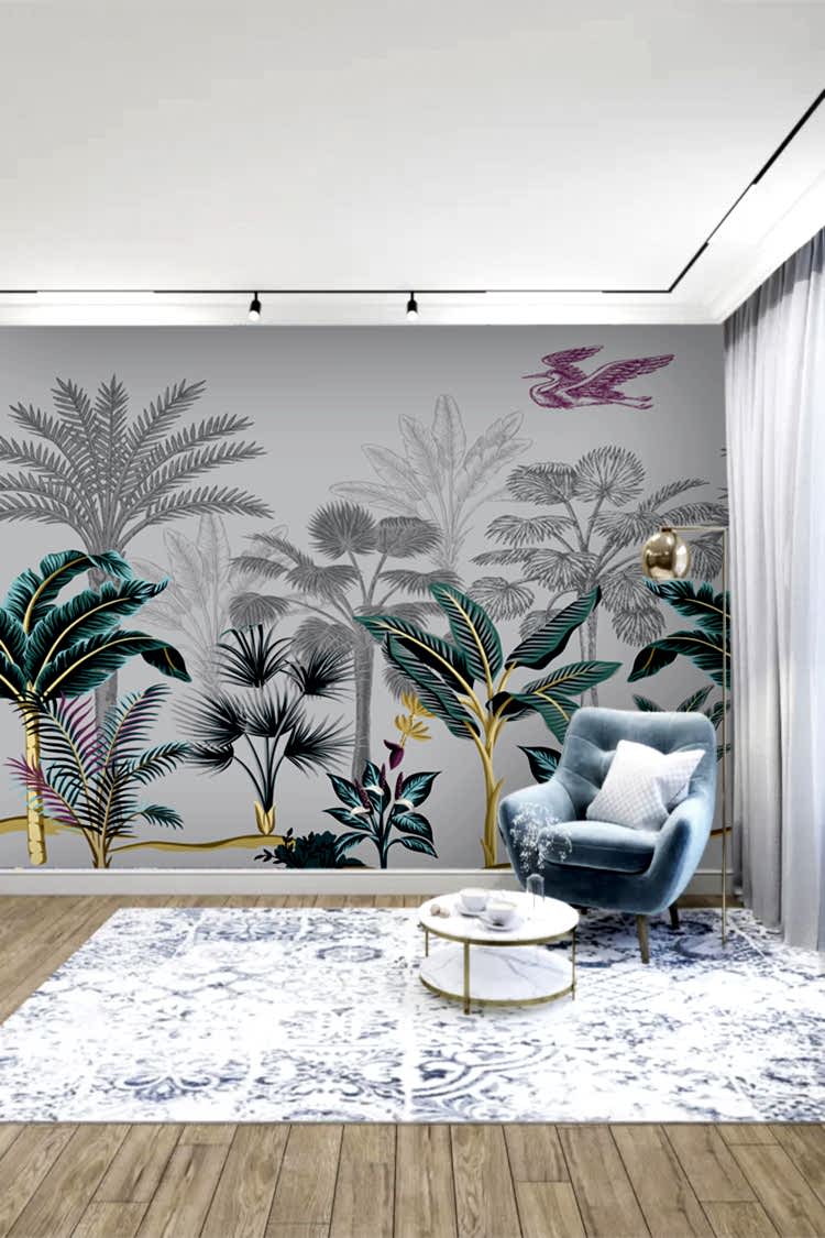 Modern Tropikal Duvar Kağıdı