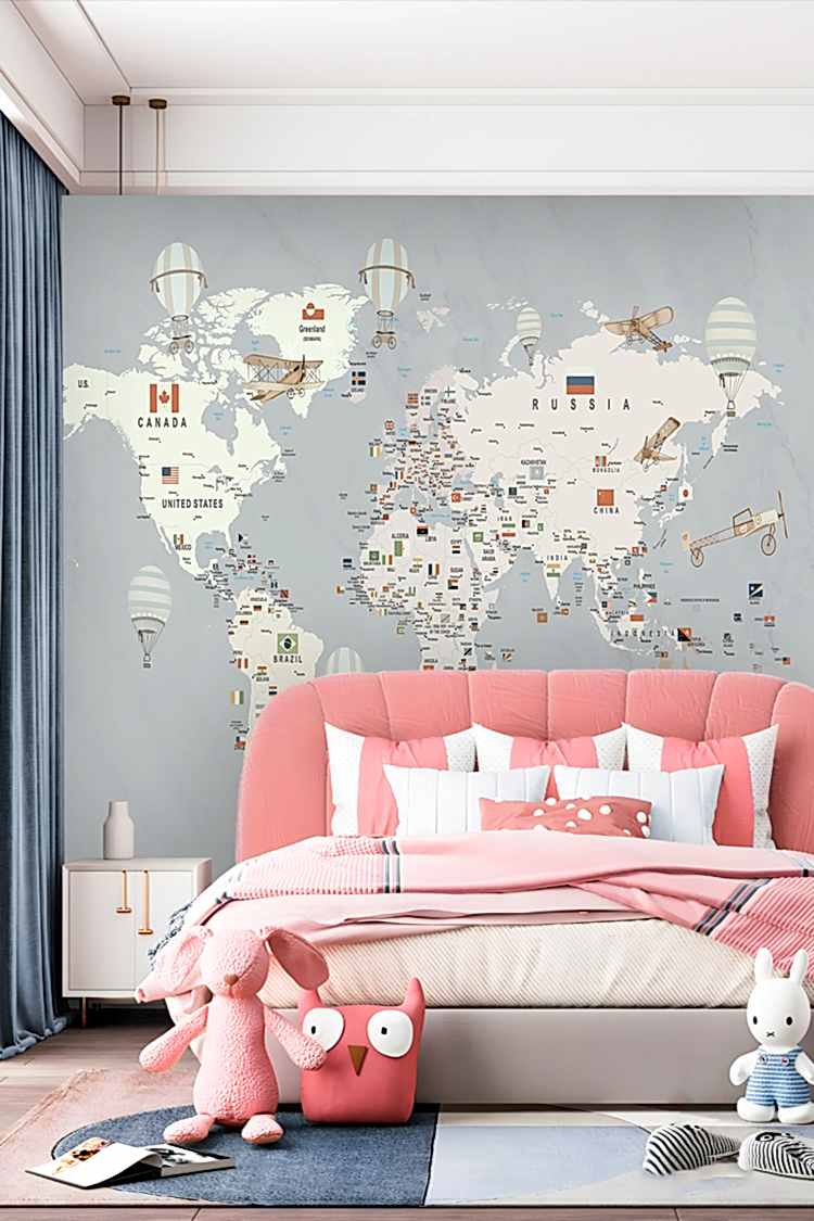 Dünya Haritası Temalı Duvar Kağıdı - Görsel 2