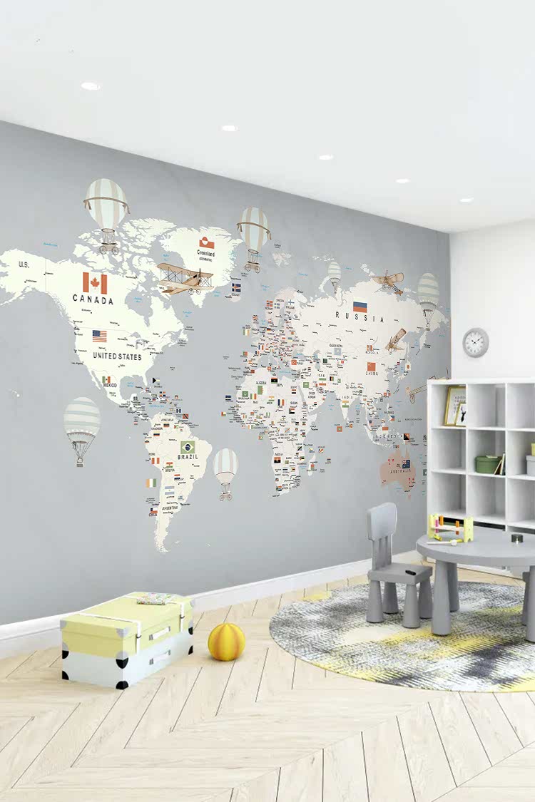 Dünya Haritası Temalı Duvar Kağıdı - Görsel 5